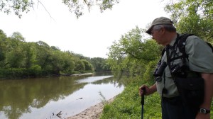 John pondering the river...